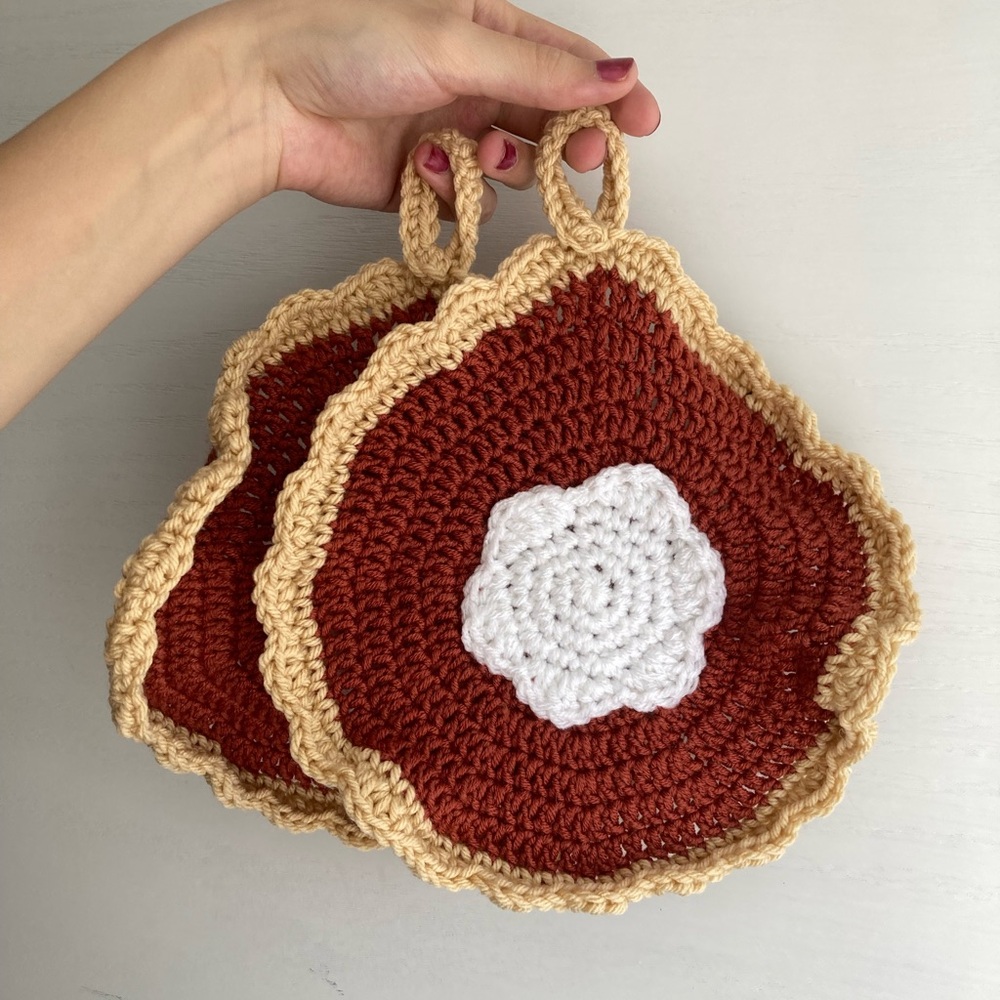 Set of 2 pumpkin pie hot pads